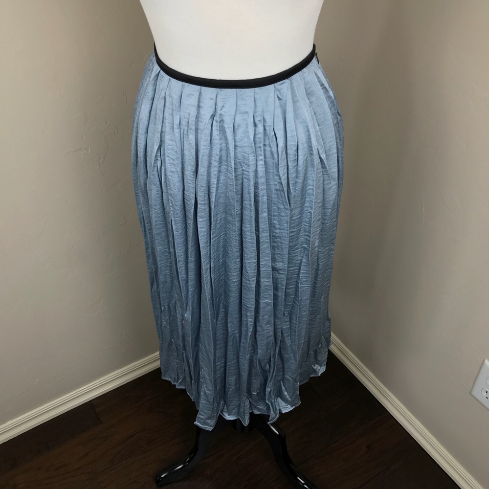 NWT! Philosophy Slate Blue Satin Midi Skirt